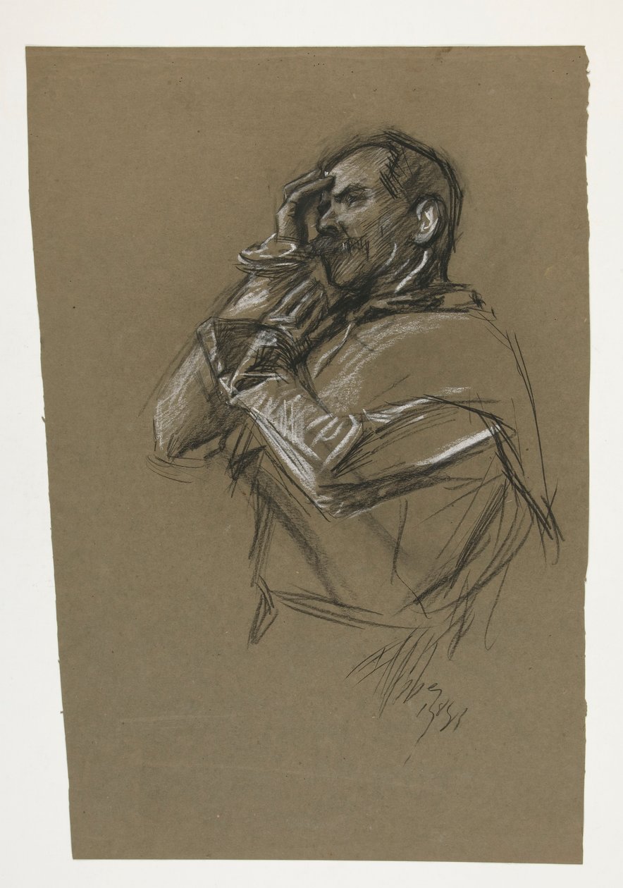Studie für eines der Wandgemälde aus Die Suche nach dem Heiligen Gral (eine Serie von 15 Gemälden für die Boston Public Library, abgeschlossen 1901) von Edwin Austin Abbey