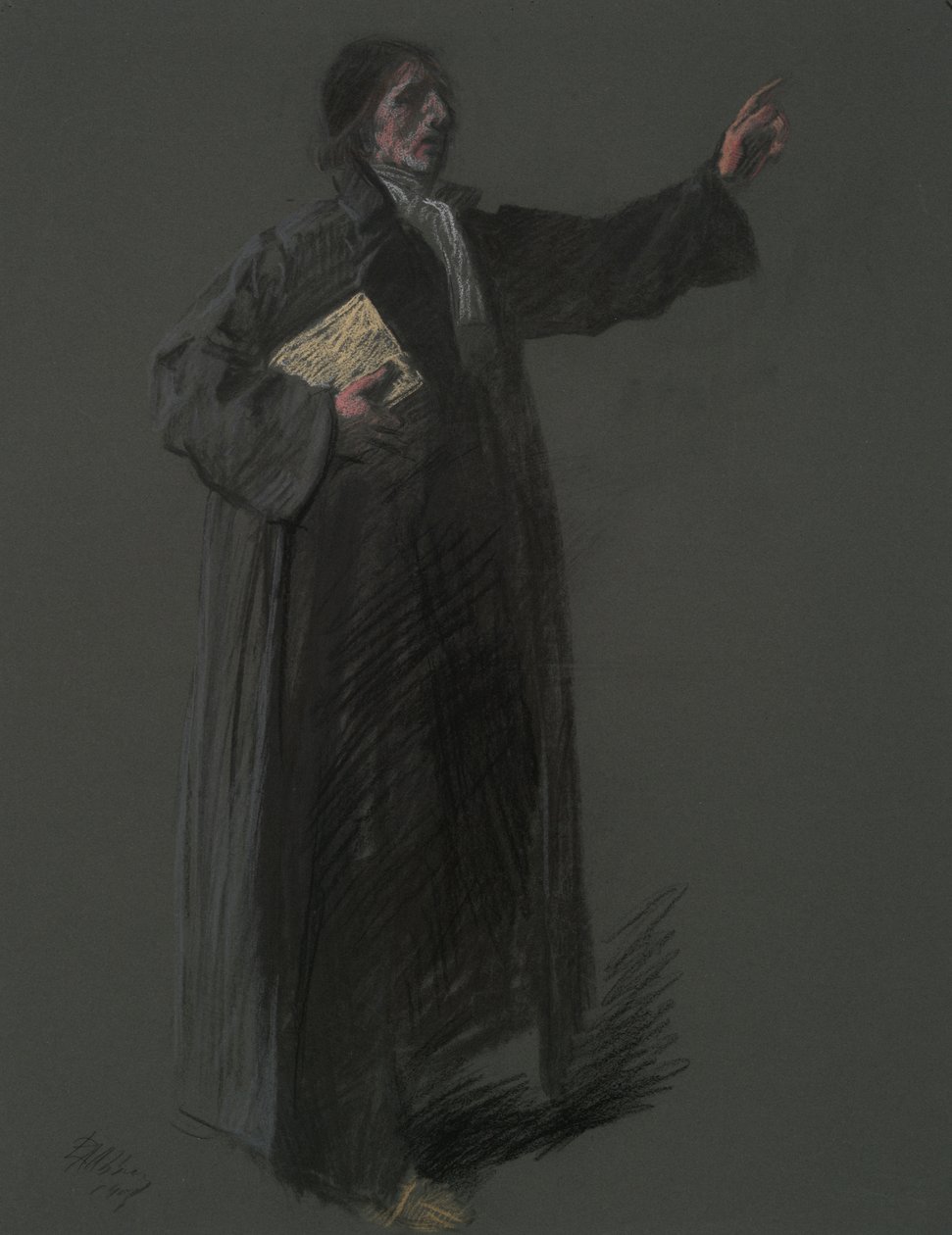 Studie für die Figur von Johann Kelpius von Edwin Austin Abbey