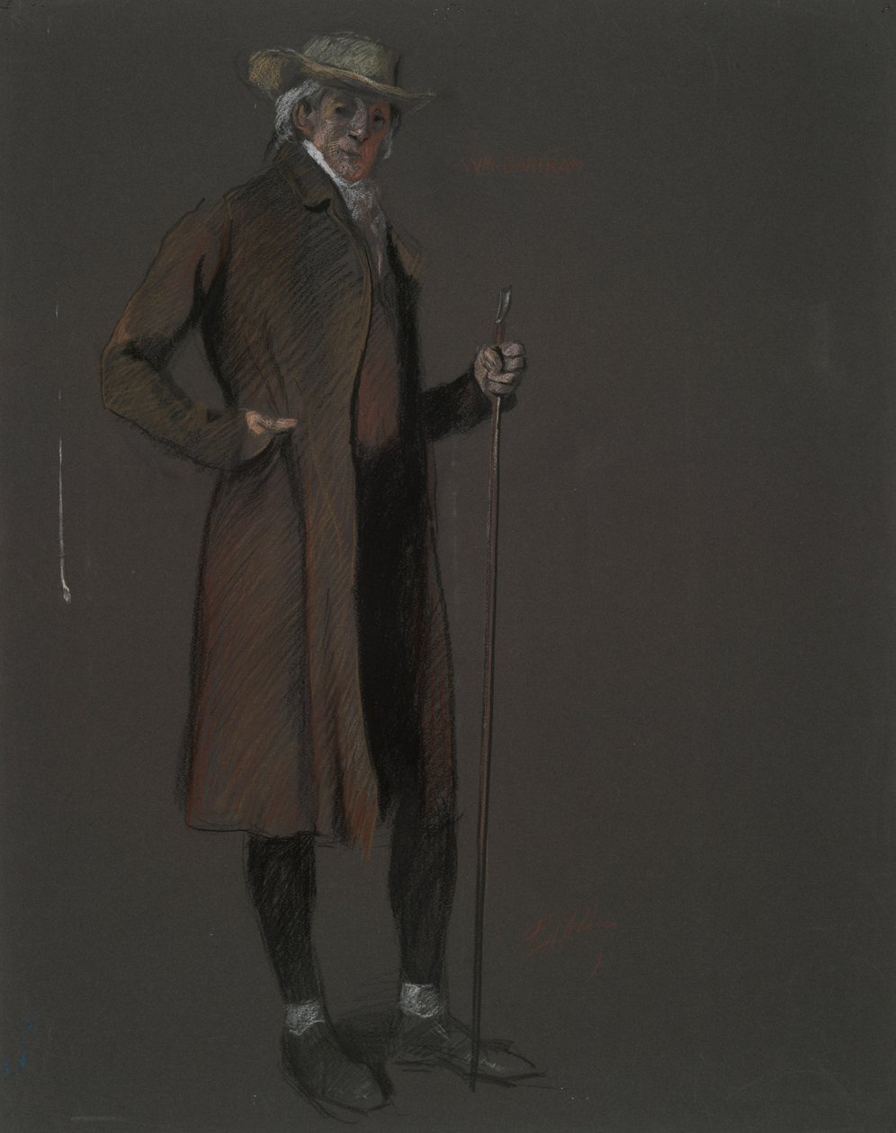 Studie für die Figur von John Bartram, in von Edwin Austin Abbey