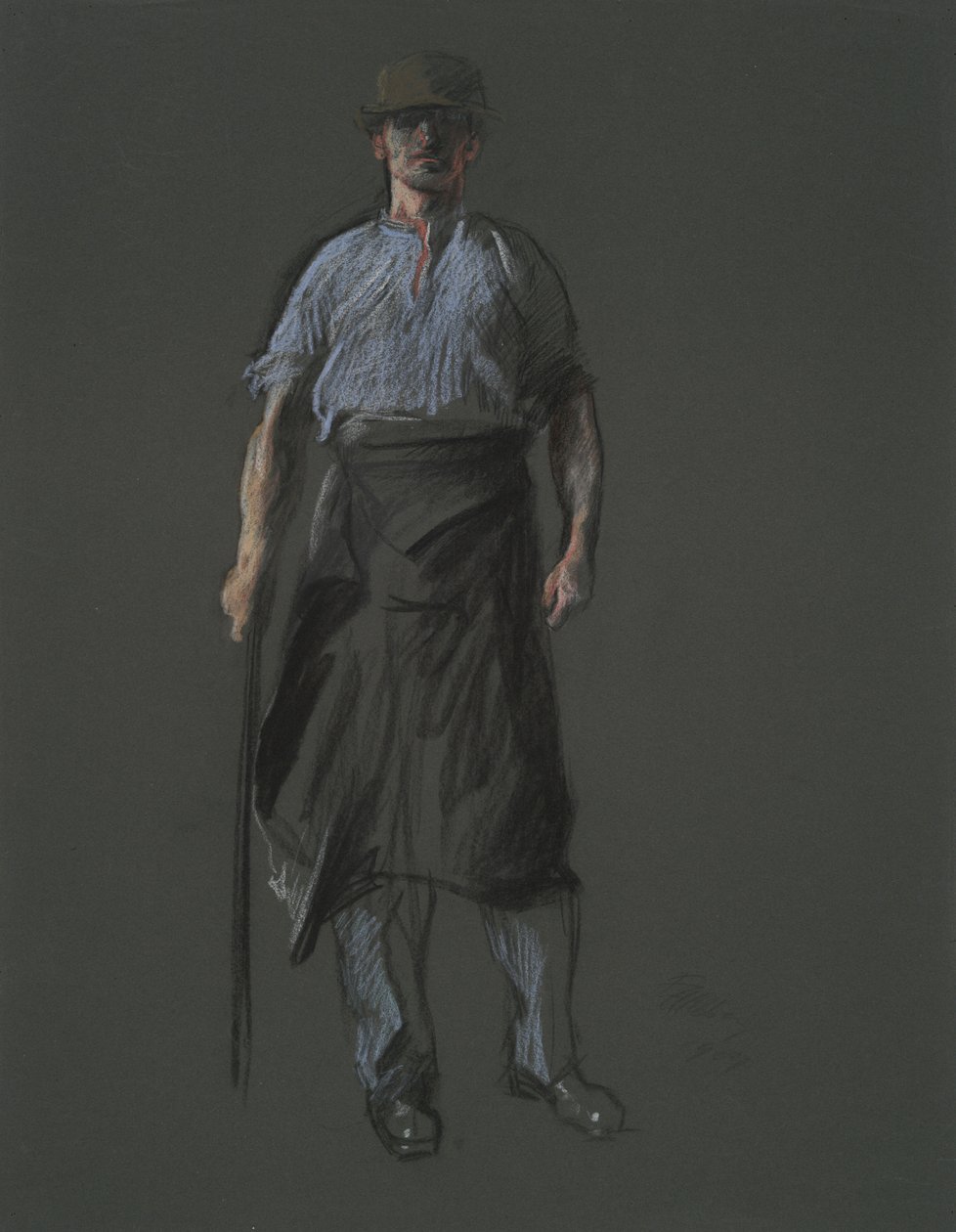 Studie für die Figur eines Arbeiters von Edwin Austin Abbey