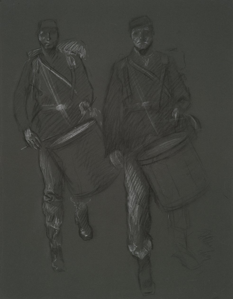 Studie für die Figuren von zwei Bürgerkriegstrommlern von Edwin Austin Abbey