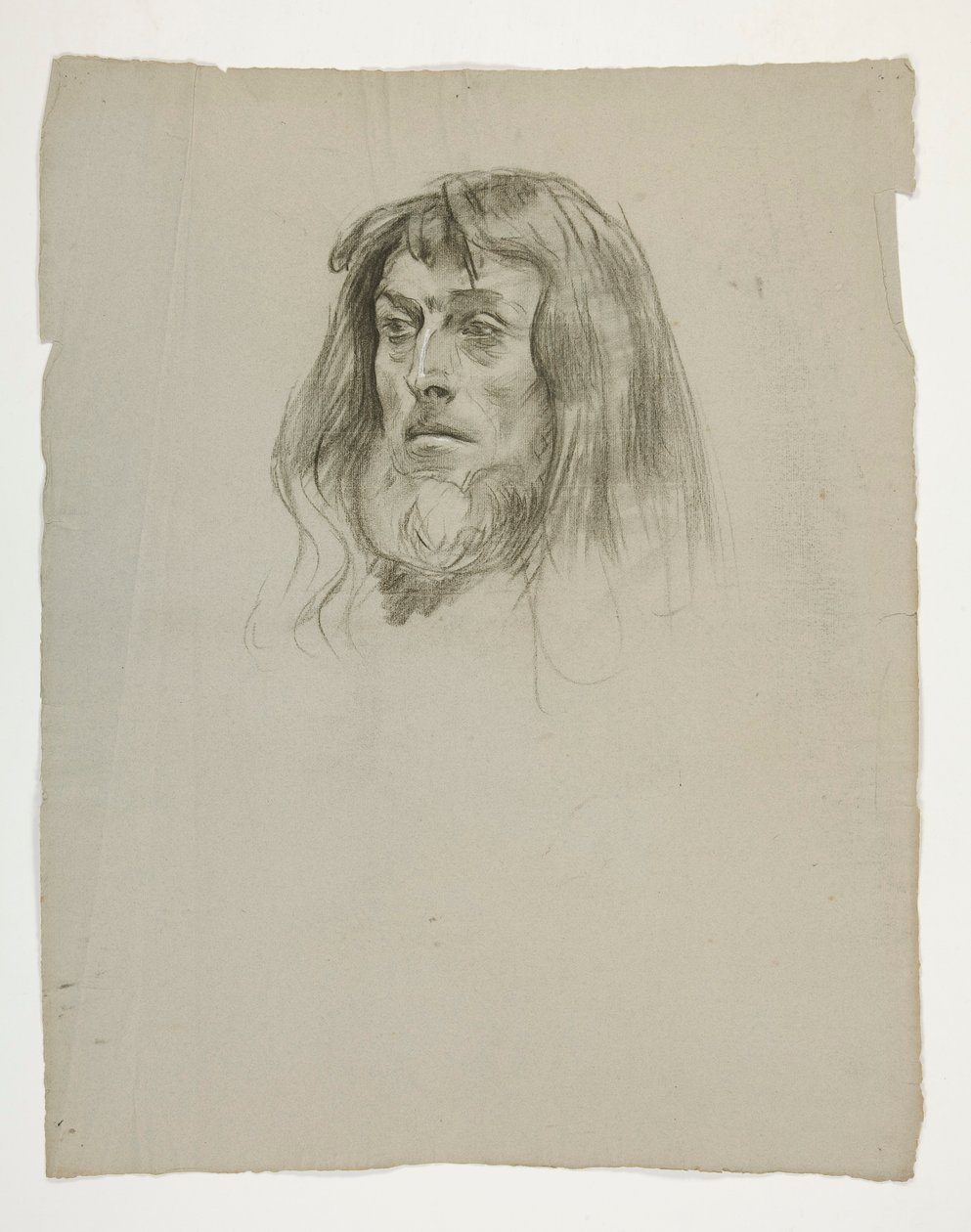 Studie eines Kopfes für König Artus von Edwin Austin Abbey