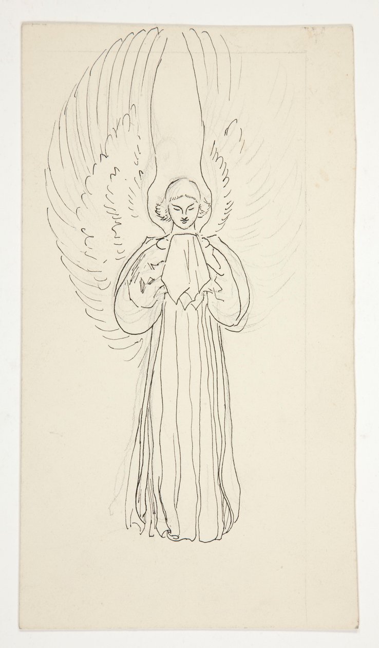 Studie eines Engels, für Die Suche nach dem Heiligen Gral (Serie von fünfzehn Gemälden für die Boston Public Library, abgeschlossen 1901) von Edwin Austin Abbey