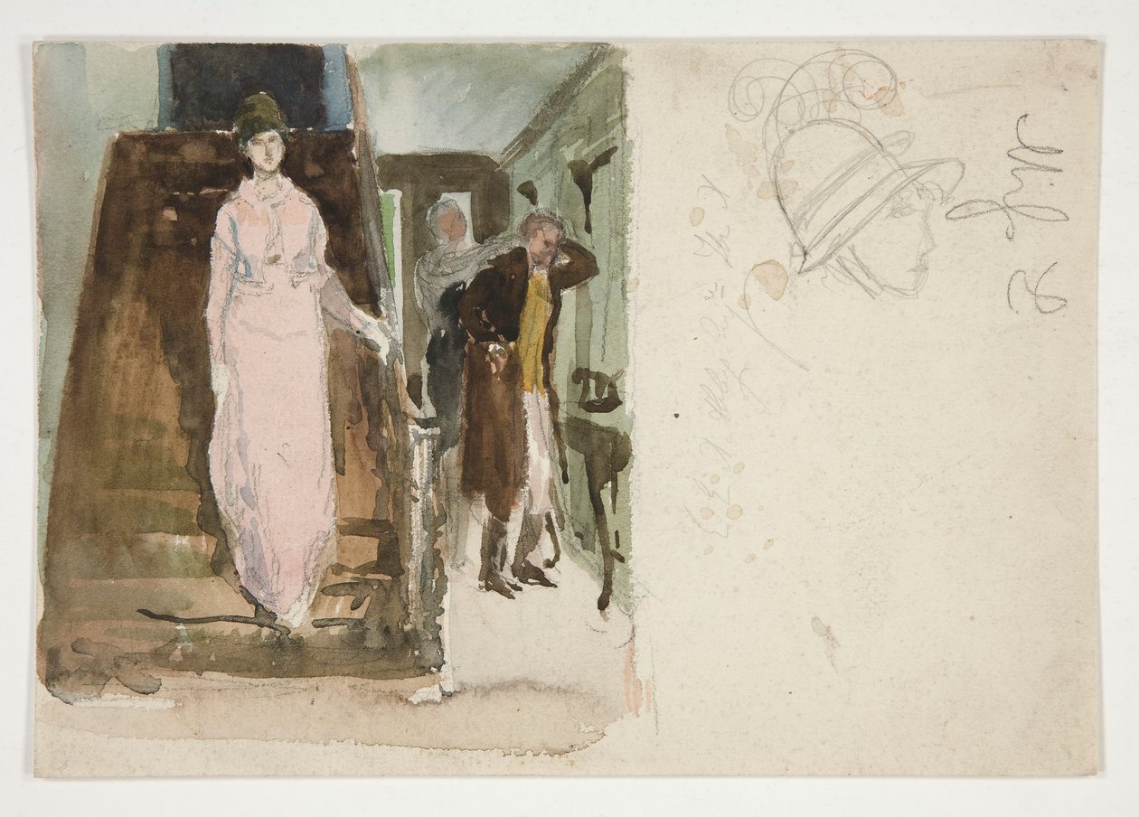 Studie eines Interieurs: Paar bereitet sich auf den Abend vor von Edwin Austin Abbey