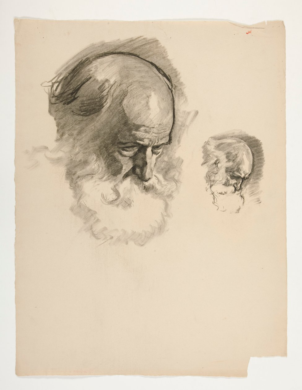 Studie des Kopfes eines alten bärtigen Mannes, für König Arthur von Edwin Austin Abbey