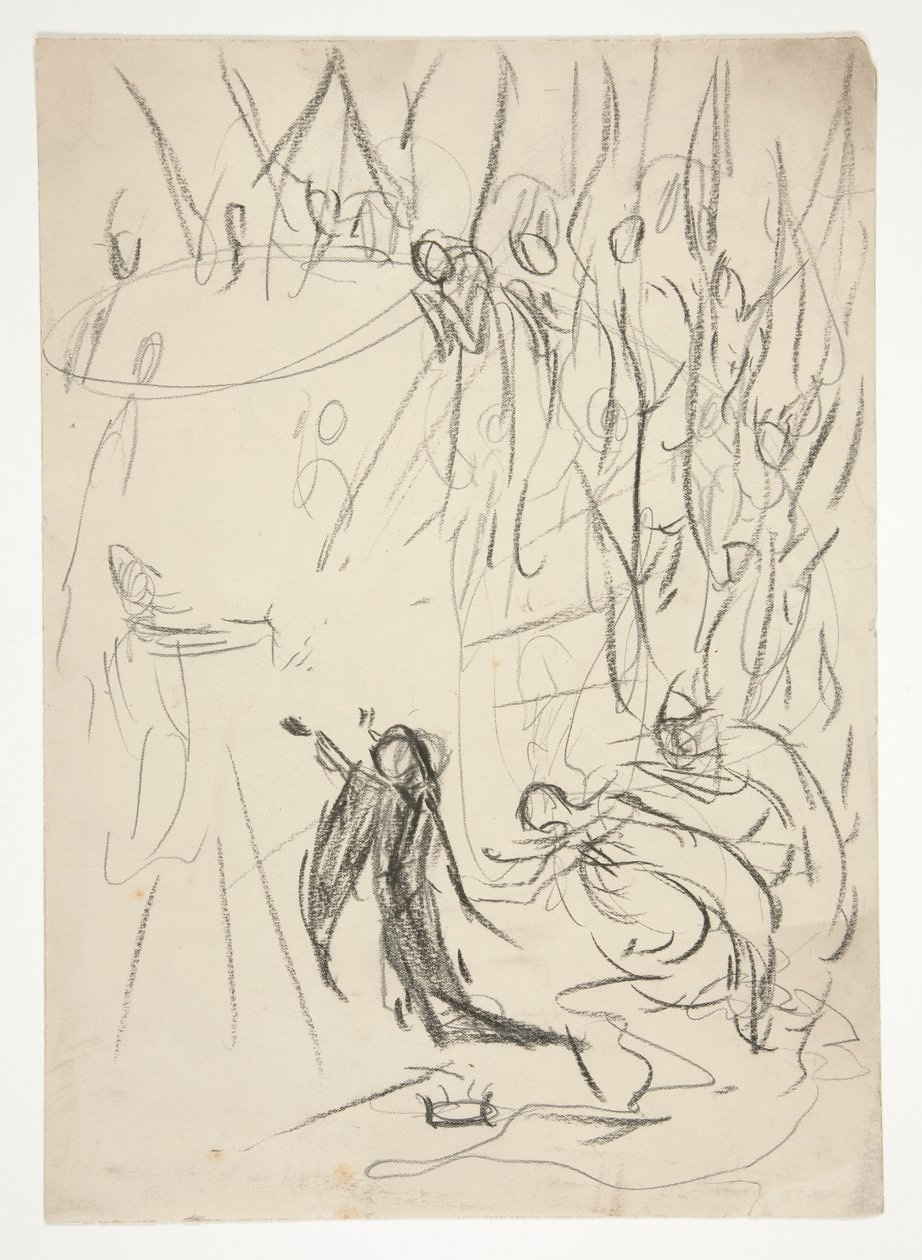 Das Erreichen des Grals, Studie für Die Suche nach dem Heiligen Gral (Serie von fünfzehn Gemälden für die Boston Public Library, abgeschlossen 1901) von Edwin Austin Abbey