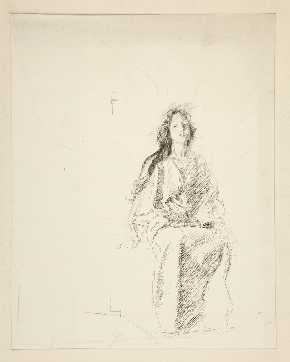Sitzende Frau, Skizze für ein unbekanntes Shakespeare-Stück von Edwin Austin Abbey