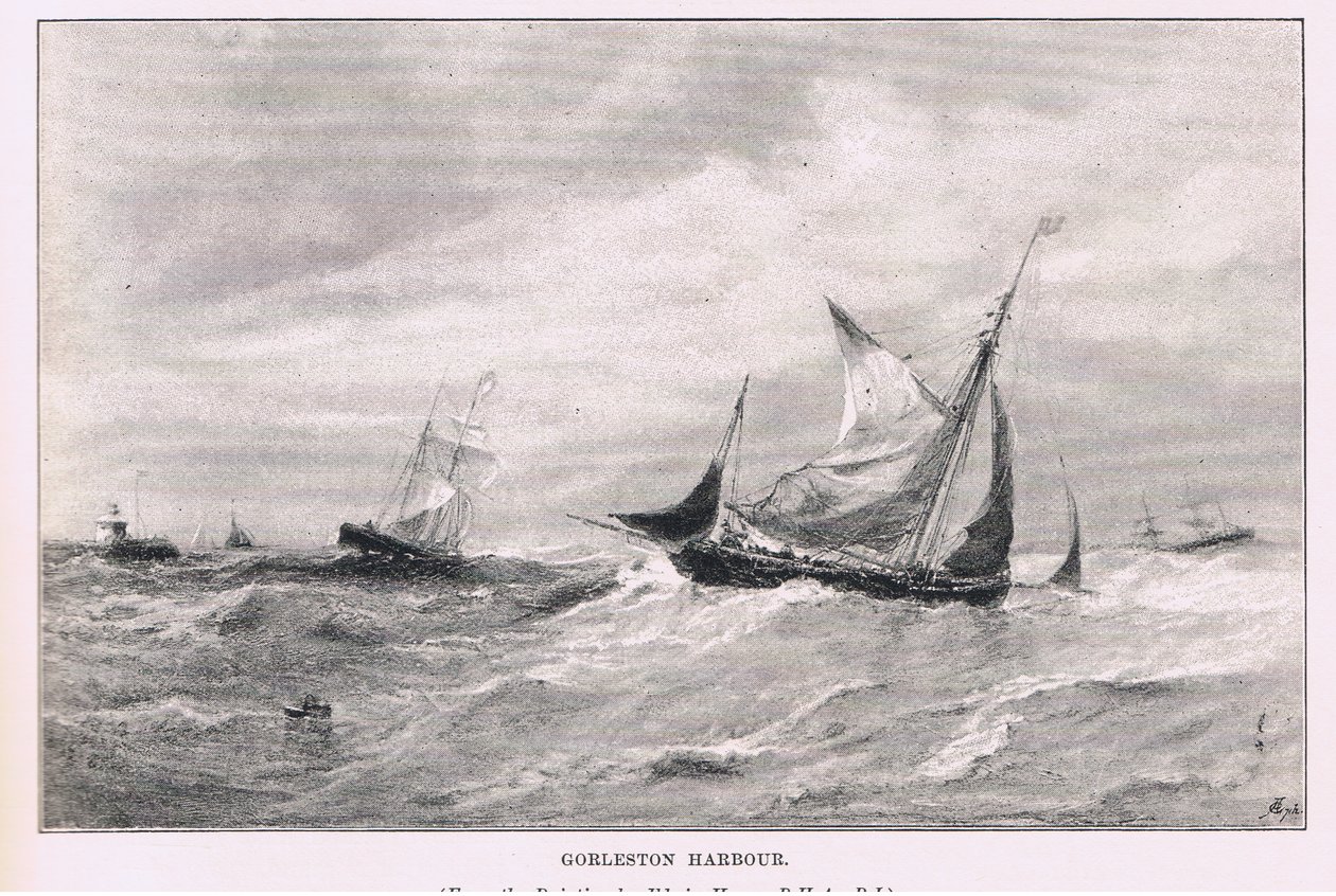 Hafen von Gorleston, aus The Magazine of Art 1893, Cassell and Company von Edwin Hayes