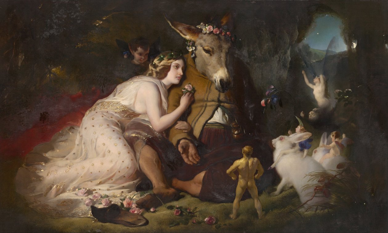 Szene aus Ein Sommernachtstraum. Titania und Zettel von Edwin Landseer