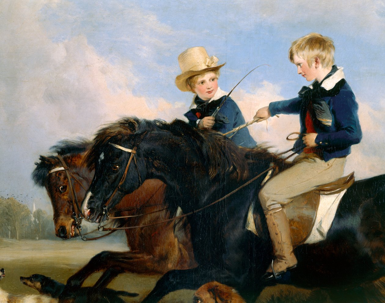Der ehrenwerte E. S. Russell und sein Bruder (Detail) von Edwin Landseer