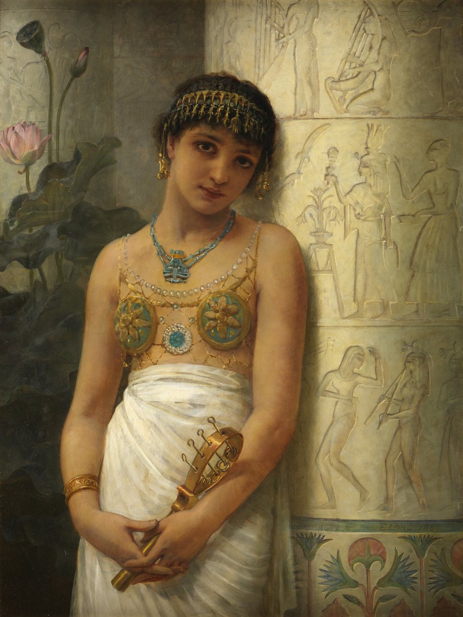 Ein ägyptisches Mädchen mit einem Sistrum, 1886 von Edwin Longsden Long