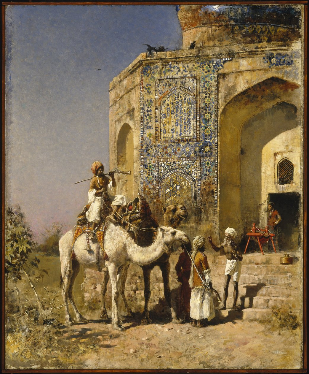 Die alte blau gekachelte Moschee außerhalb von Delhi, Indien von Edwin Lord Weeks