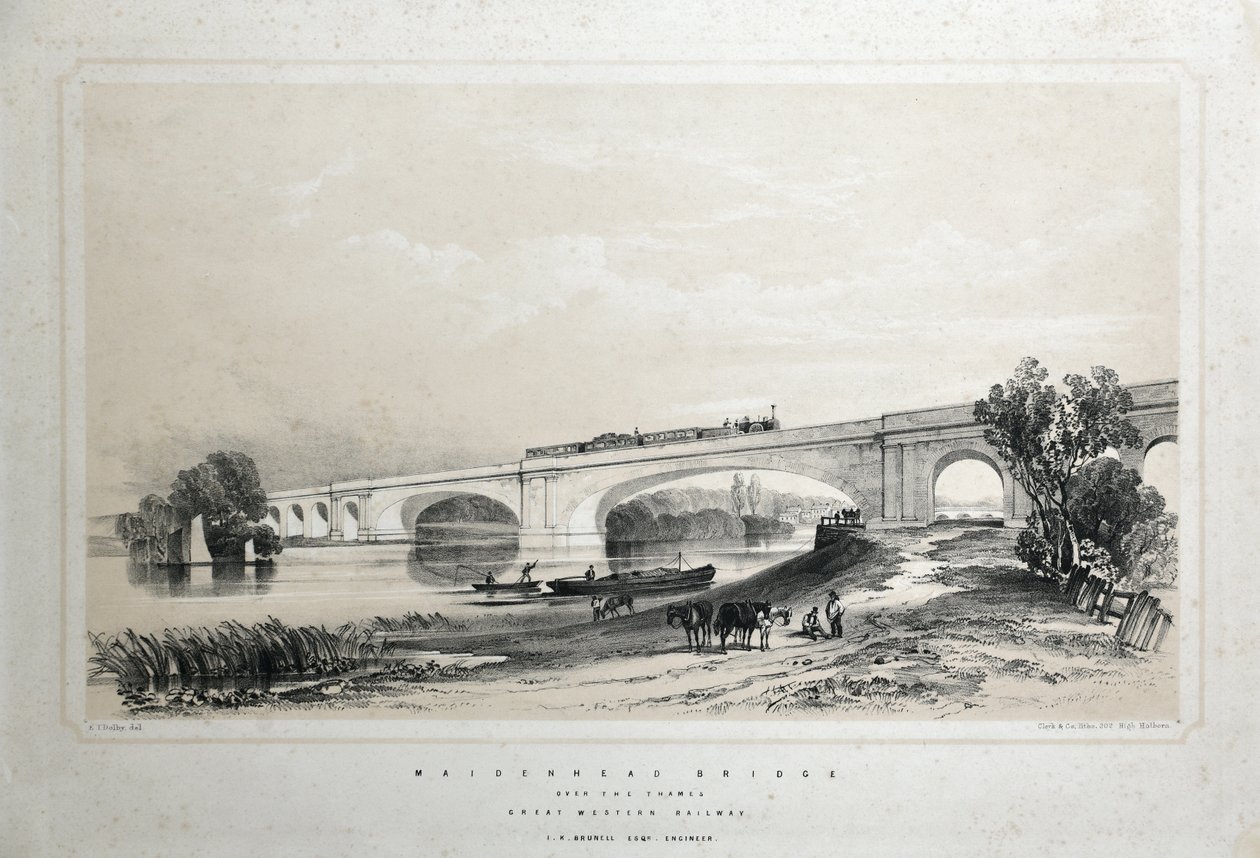 Maidenhead-Brücke über die Themse, Great Western Railway von Edwin Thomas Dolby