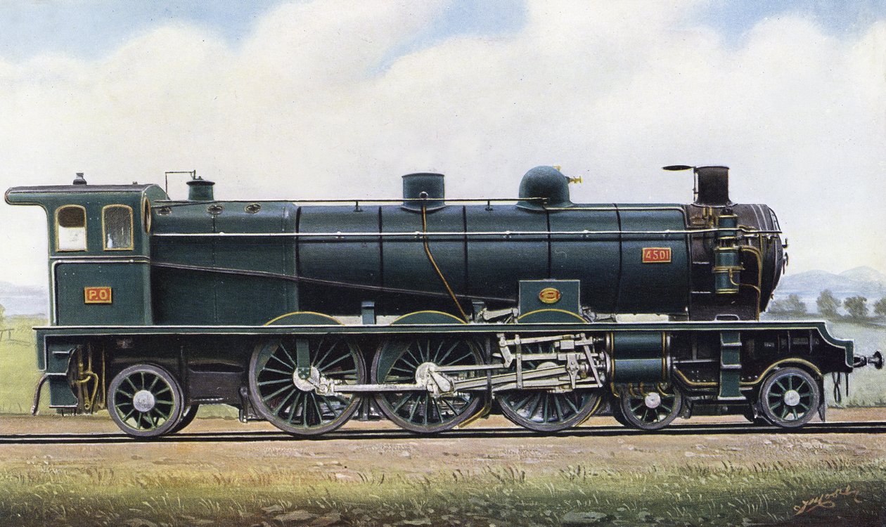 Das Produkt zweier Republiken: "Pacific" Typ Dampflokomotive Nr. 4501, Paris - Orleans Eisenbahn. 1910 von Edwin Thomas Rudd