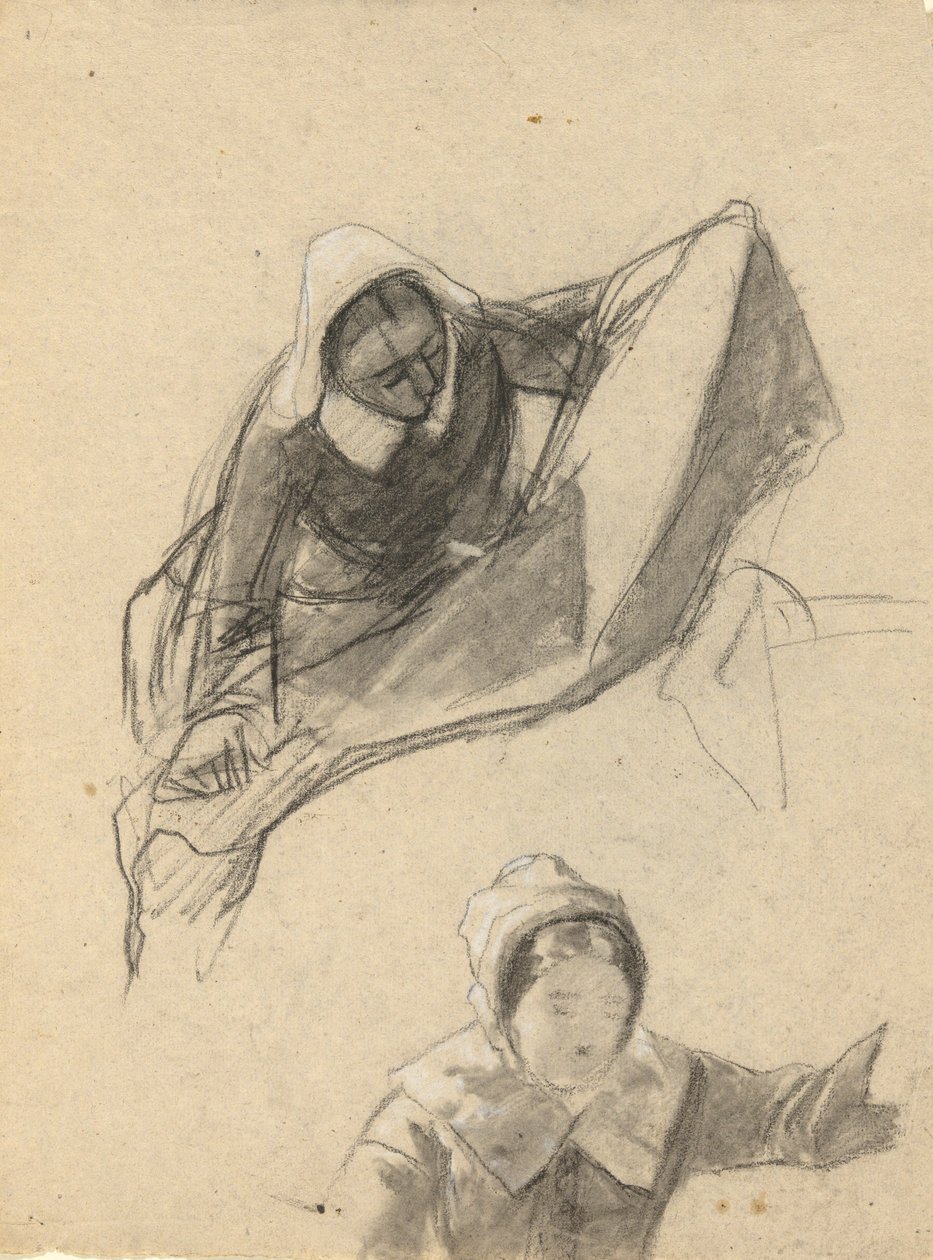 Frau, Skizze für die Unterzeichnung des Vertrags in der Kabine der Mayflower von Edwin White