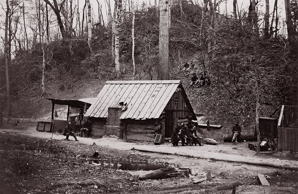 Eine Union Station am James River zur Gewinnung von Schießpulver aus konföderierten... von Egbert Guy Fowx