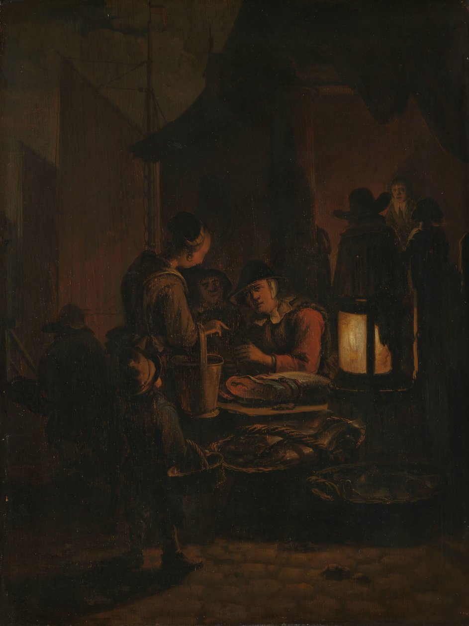 Fischmarkt bei Nacht von Egbert Lievensz. van der Poel