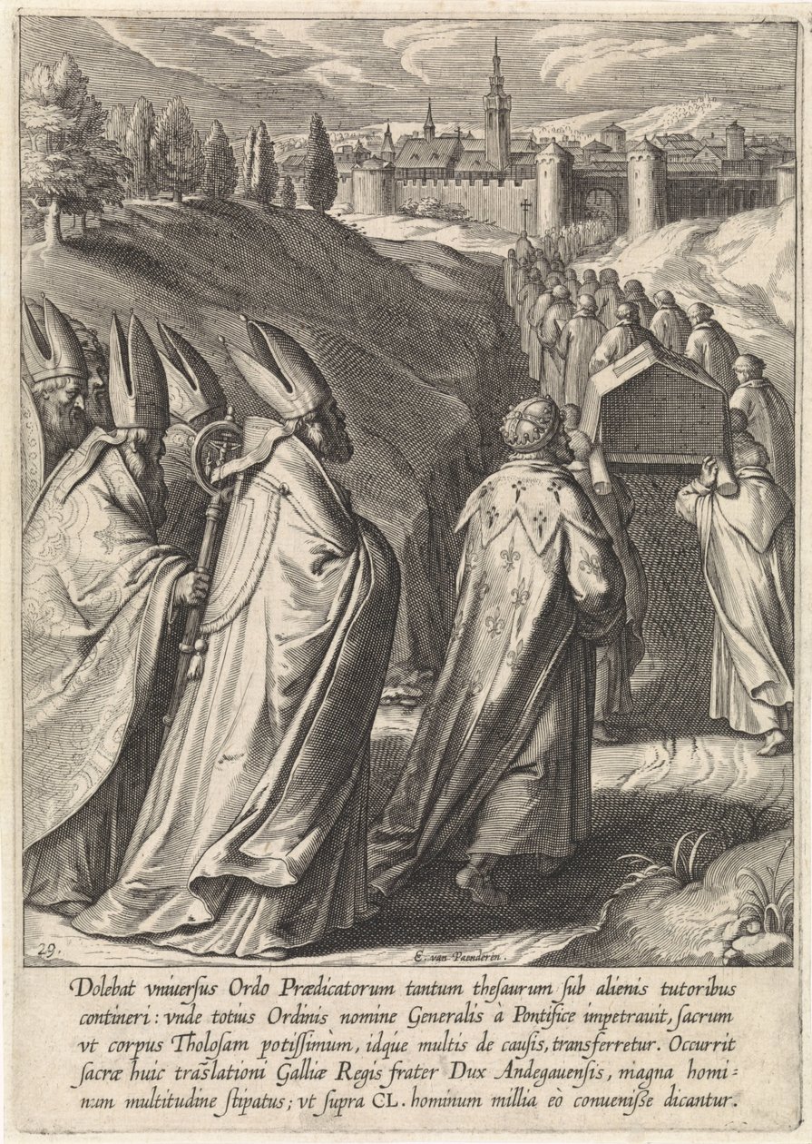 Sarg von Thomas von Aquin wird in die Dominikanerkirche von Toulouse gebracht von Egbert van Panderen