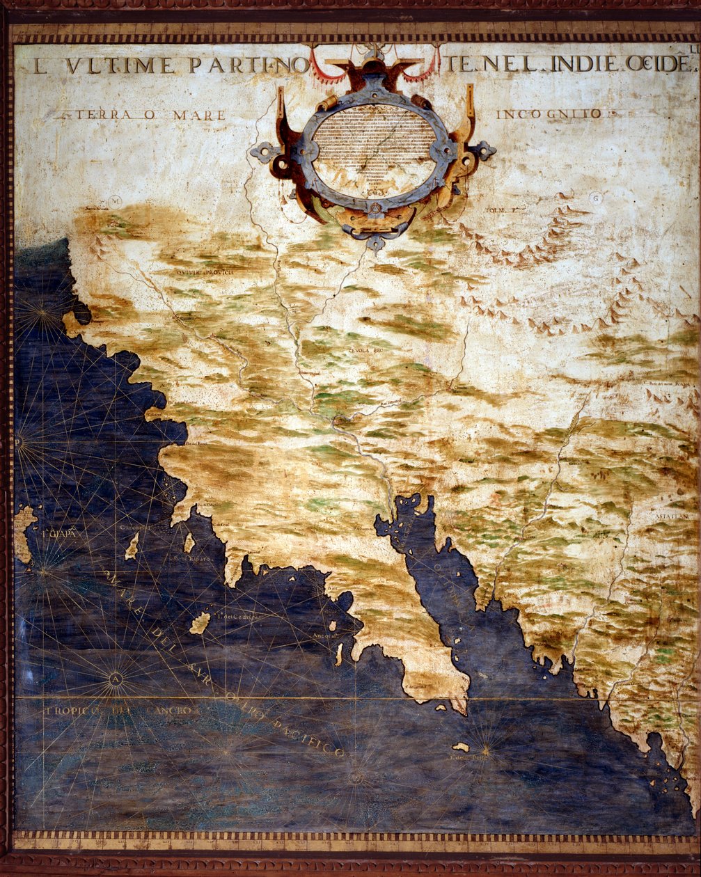 Grenze der Westindischen Inseln und unbekannte Länder, Karte von Egnazio Danti, um 1567 von Egnazio Danti
