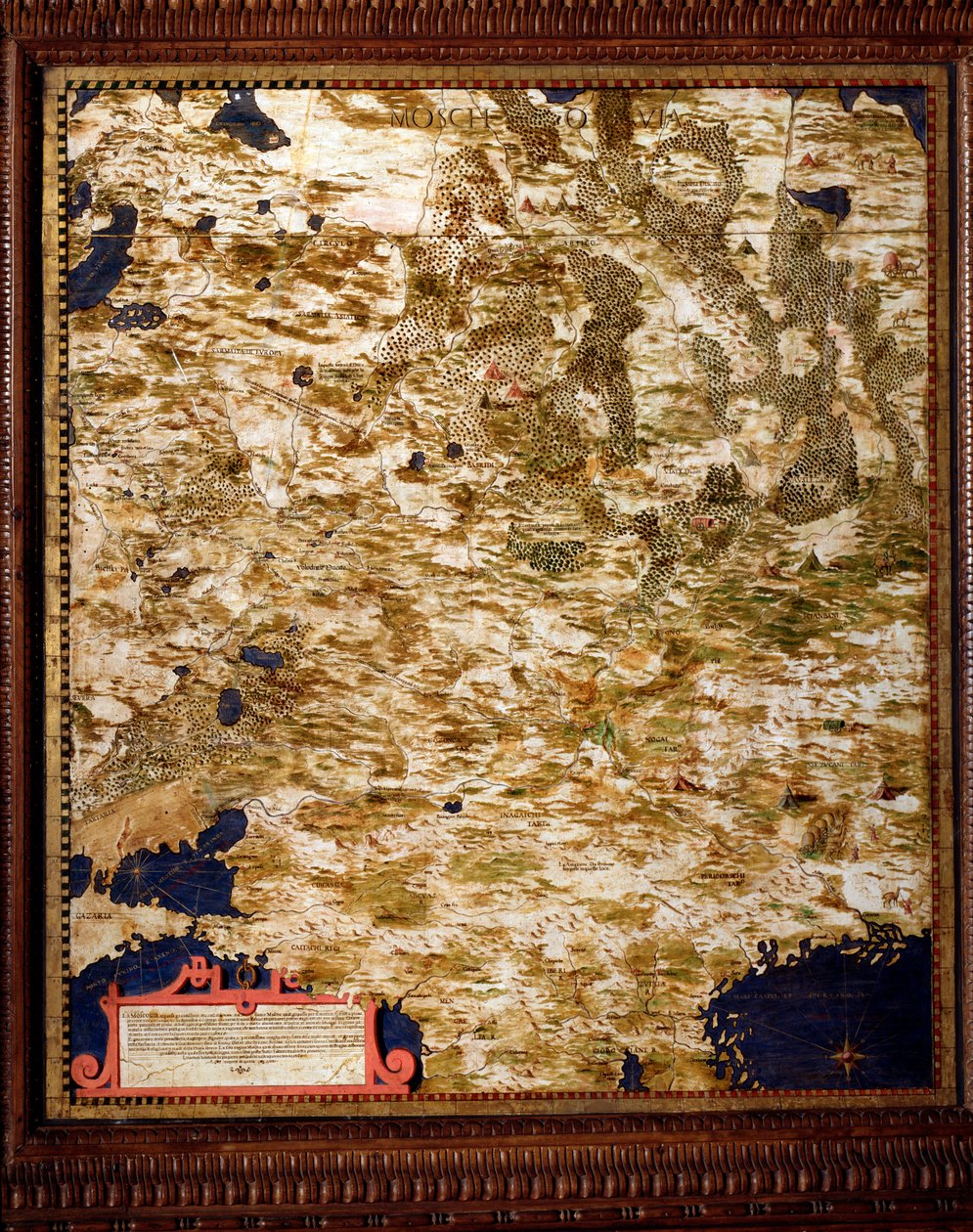 Region Moskau Karte von Egnazio Danti, um 1567. Florenz, Palazzo Vecchio, Sala del Mappamondo von Egnazio Danti