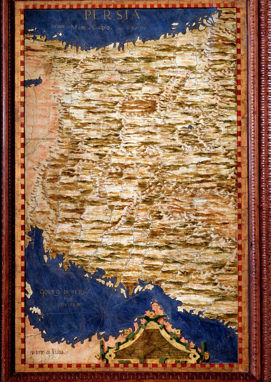 Persien (Iran) Karte von Egnazio Danti, um 1567. Florenz, Palazzo Vecchio, Sala del Mappamondo von Egnazio Danti