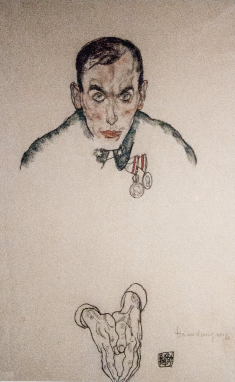 Porträtskizze von Leutnant Heinrich Wagner von Egon Schiele