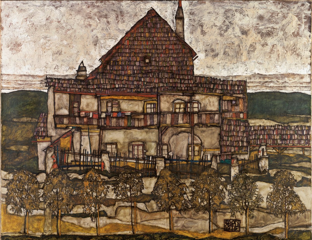 Haus mit Schindeldach (Altes Haus II) von Egon Schiele