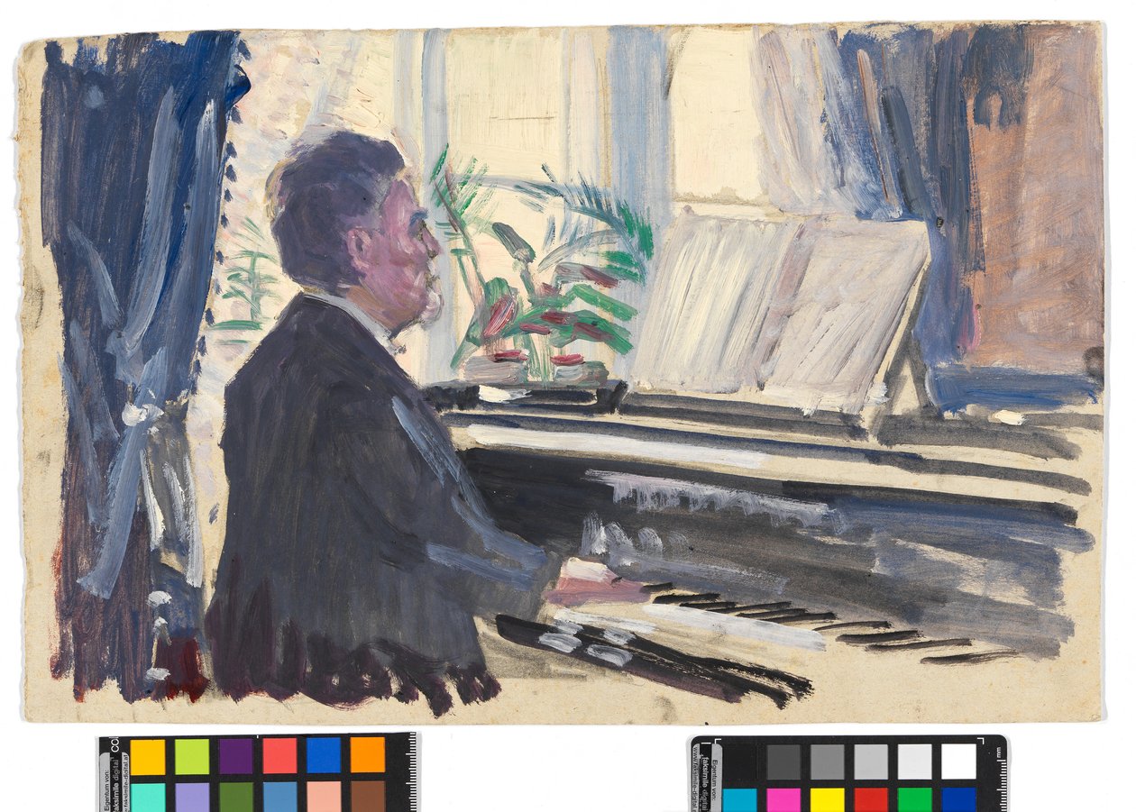 Leopold Czihaczek am Klavier (Skizze) von Egon Schiele