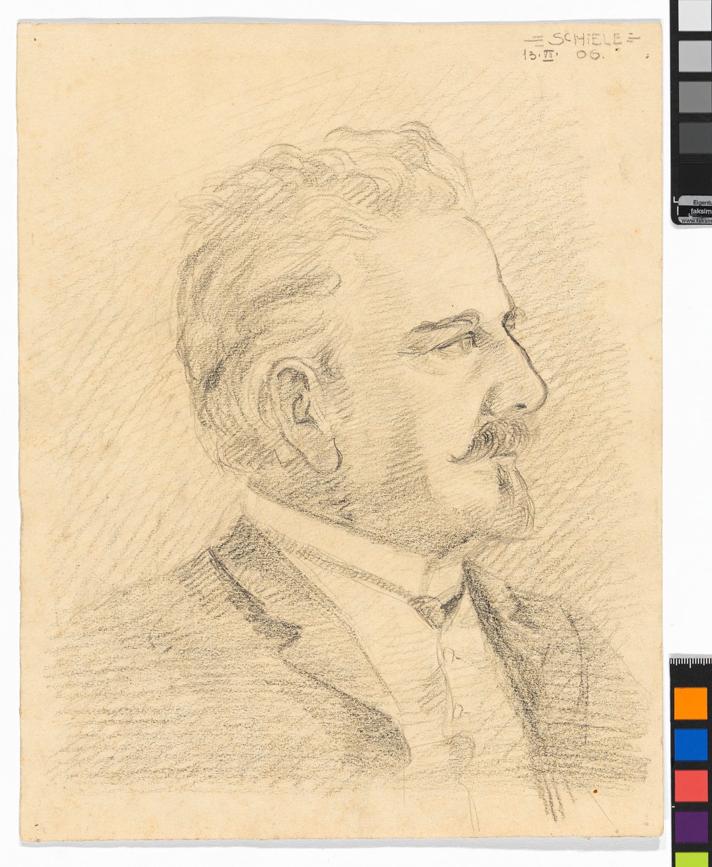 Leopold Czihaczek im Profil von Egon Schiele