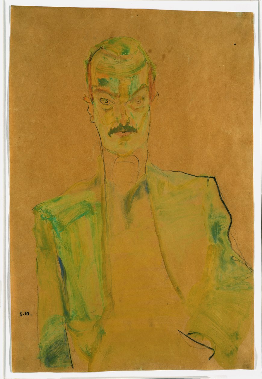 Akt auf farbigem Stoff, 1911 von Egon Schiele