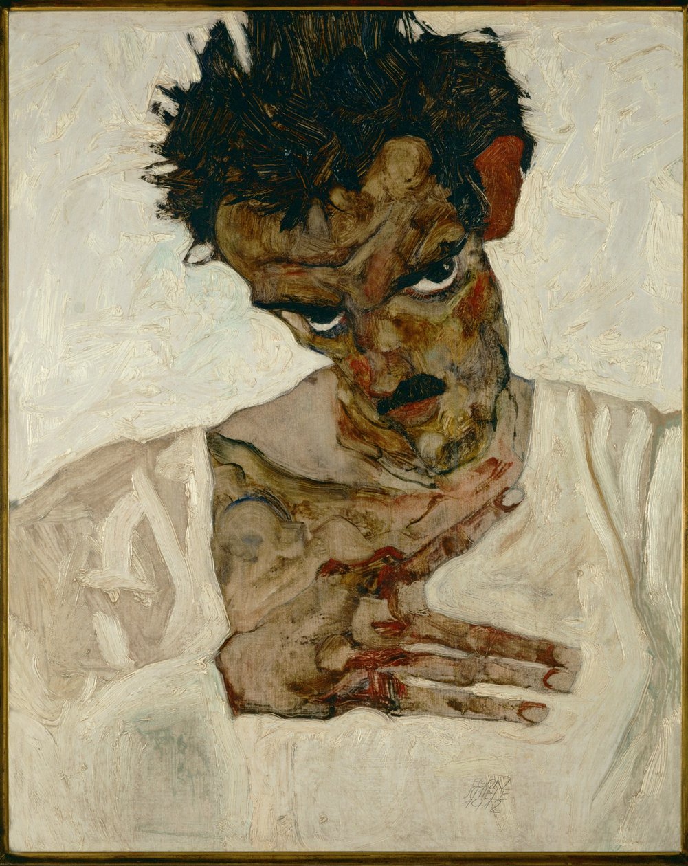 Selbstporträt mit gesenktem Kopf - Egon Schiele von Egon Schiele