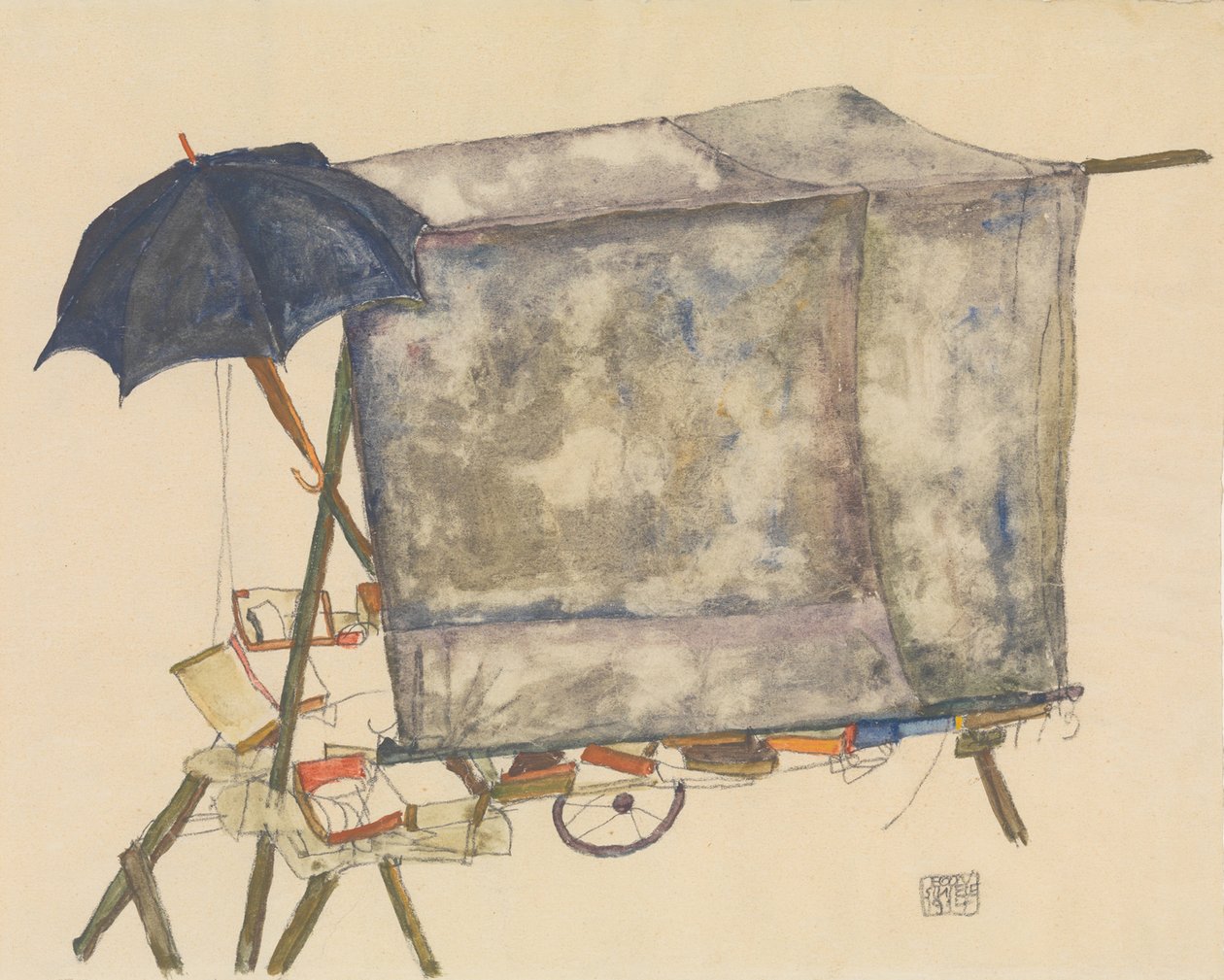 Straßenkarren von Egon Schiele