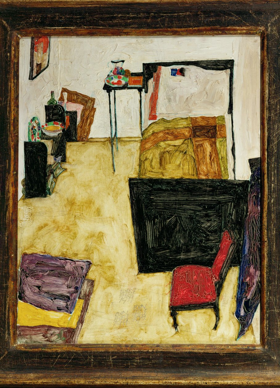 Das Zimmer des Künstlers in Neulengbach, Österreich von Egon Schiele