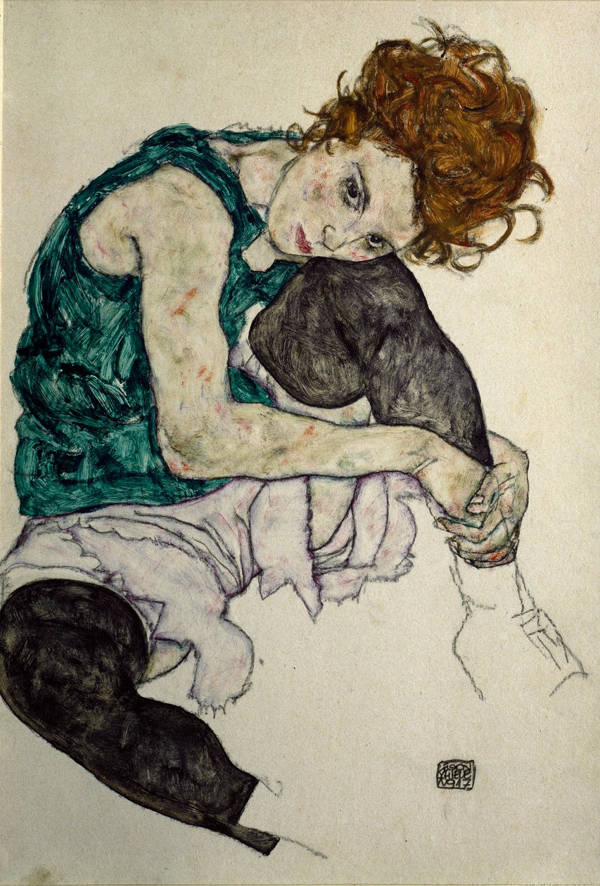Die Frau des Künstlers von Egon Schiele