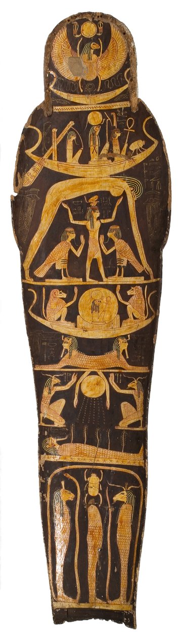 Mumiendeckel, aus dem Sarg des Obersten der Schreiber des Tempels von Amun Re, Nespawershefyt, Dritte Zwischenzeit, ca. 1000 v. Chr. von Egyptian 21st Dynasty