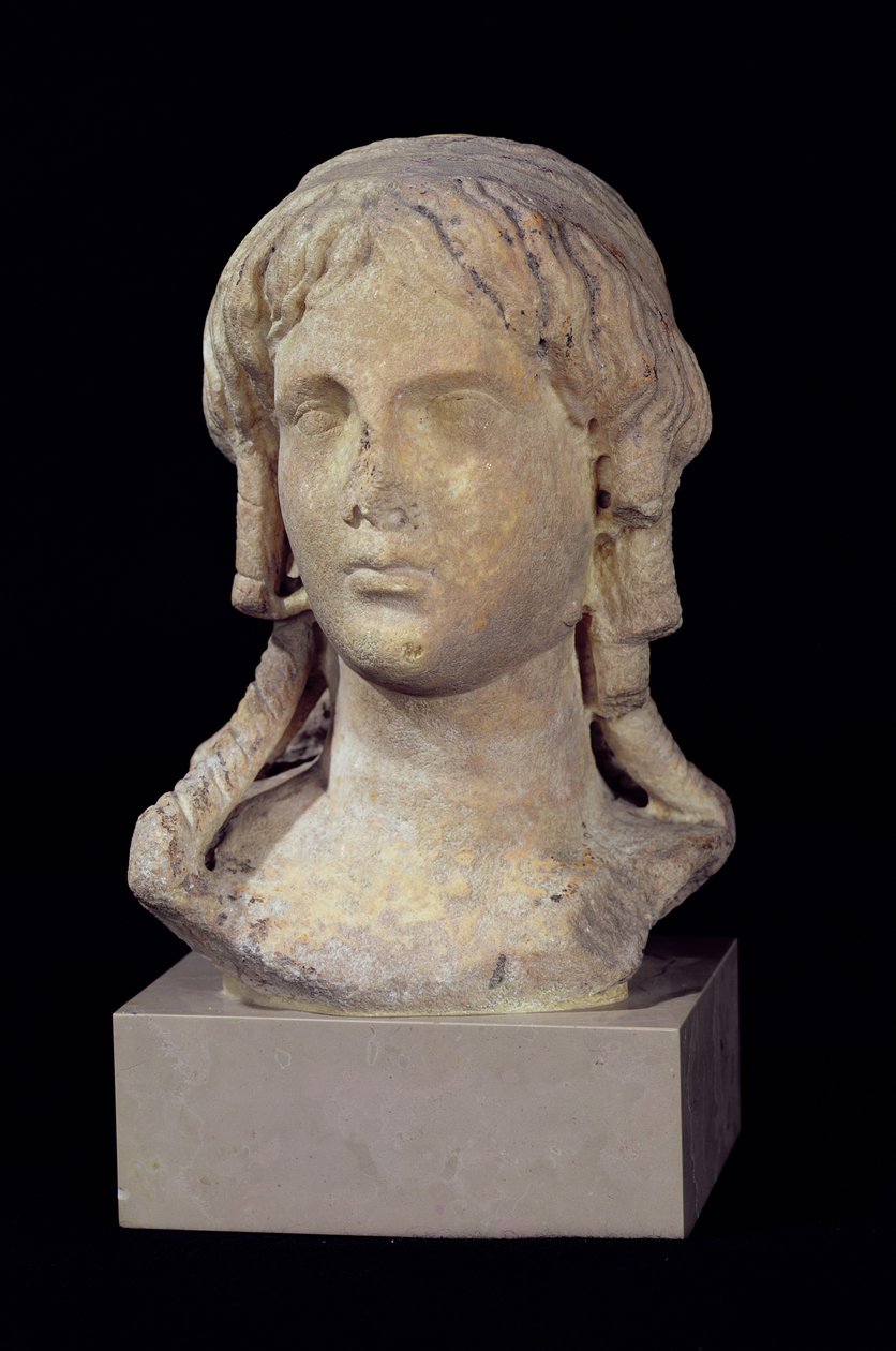Kopf von Berenike I. (ca. 317-ca. 275 v. Chr.) oder Kleopatra I., ptolemäische Zeit von Egyptian