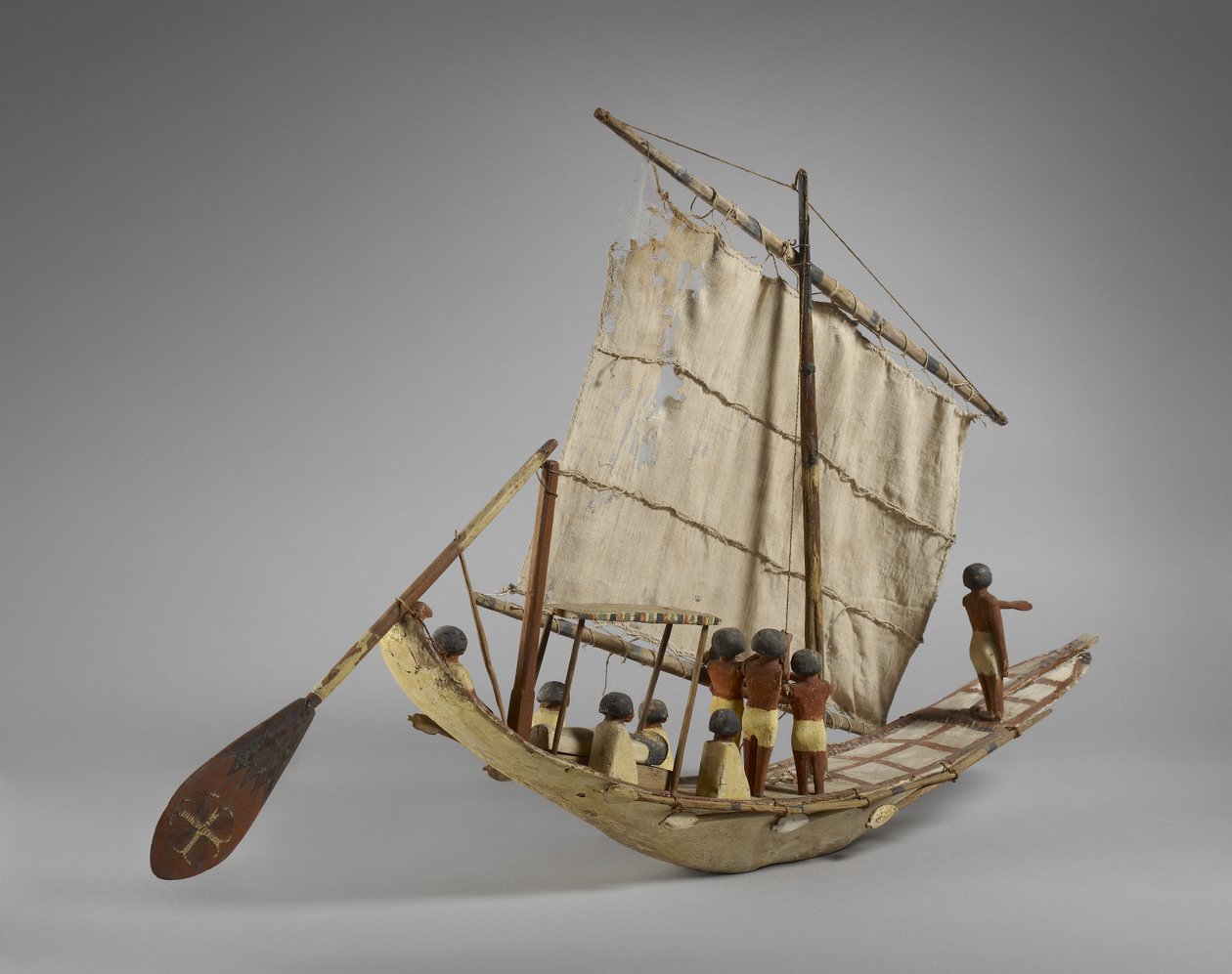Modell eines Begräbnisbootes, aus Beni Hasan, wahrscheinlich Mittleres Reich, ca. 2060-1786 von Egyptian
