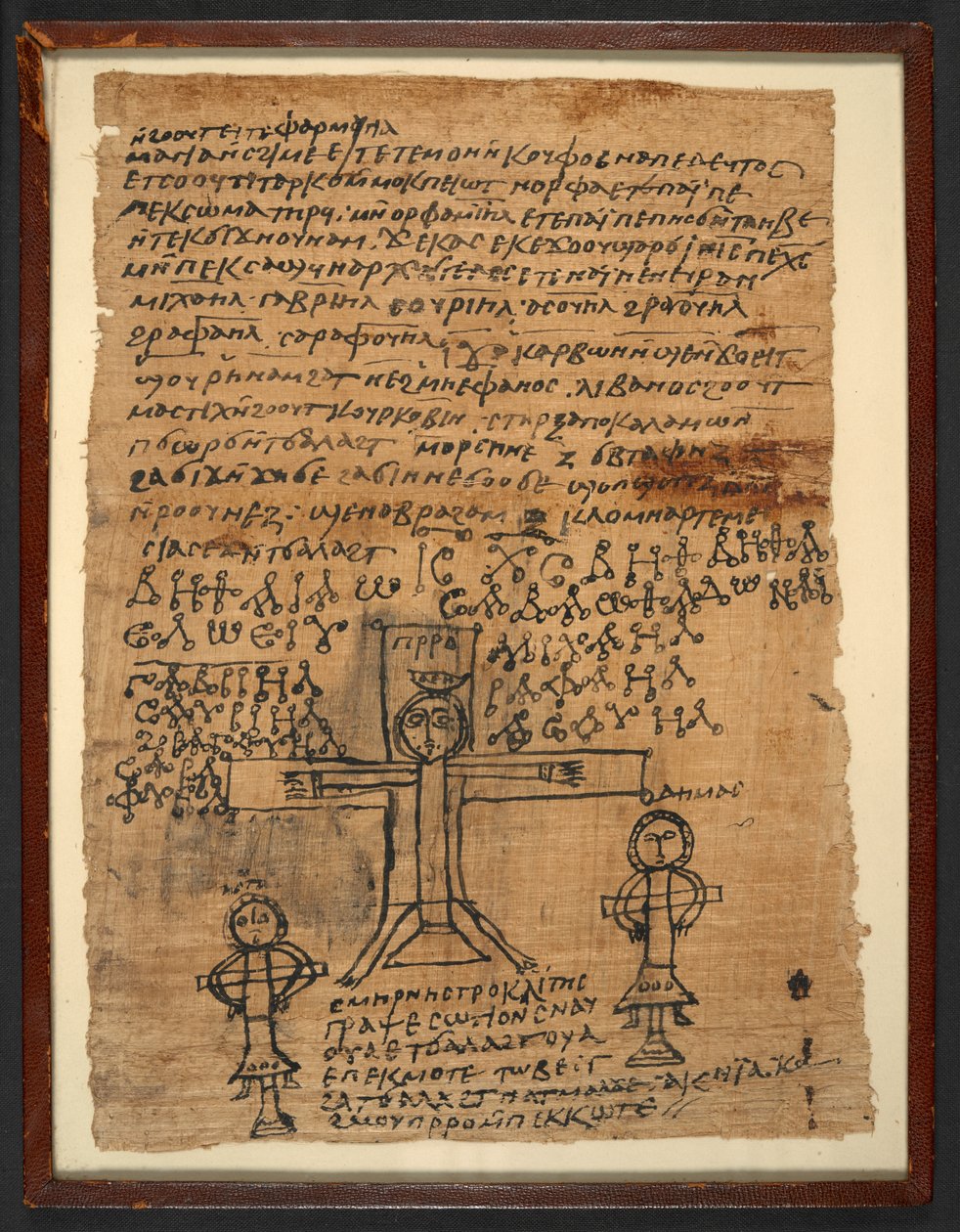 Die Kreuzigung aus einem koptischen magischen Text des 6. Jahrhunderts, Or 6796 (4), 475-525 n. Chr. von Egyptian