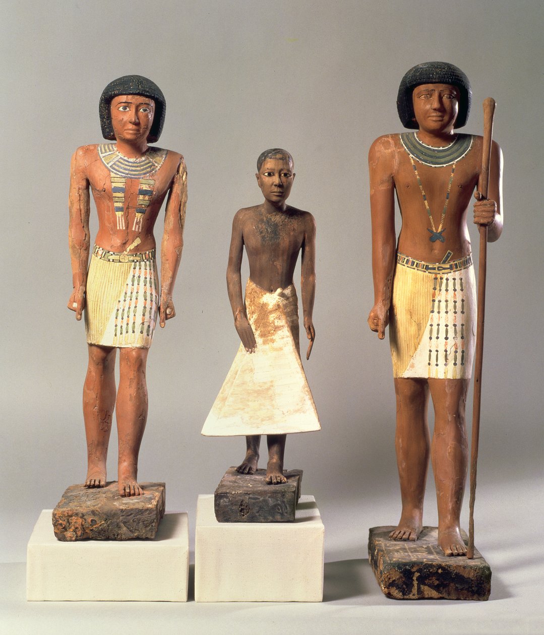 Drei Statuen von Metjetji, möglicherweise aus Saqqara, Altes Reich, späte 5. bis frühe 6. Dynastie von Egyptian