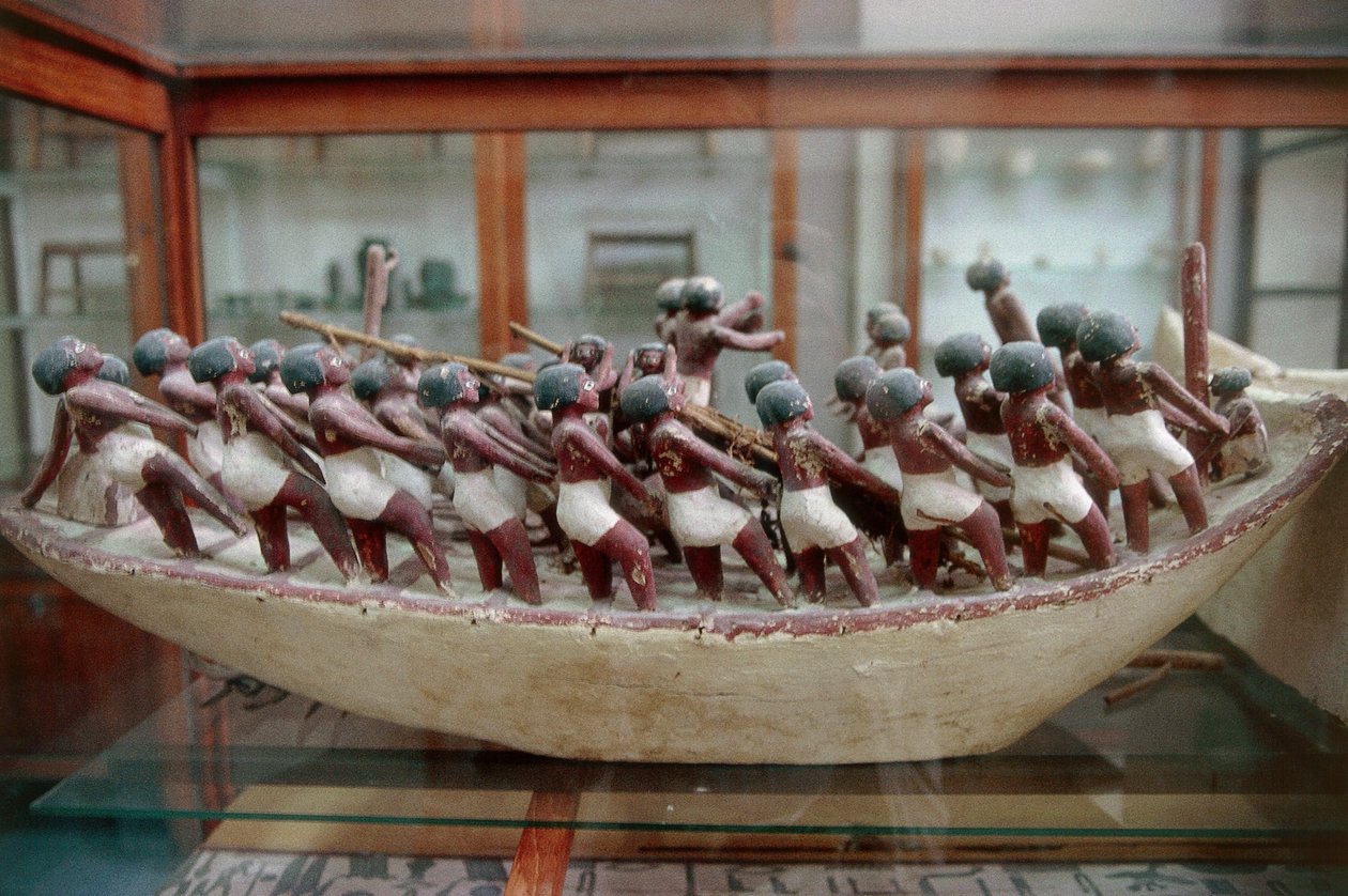 Modell eines Bootes aus dem Grab von Meketre, Deir el-Bahari, Ägypten, ägyptische Zivilisation, Mittleres Reich, XI. Dynastie von Egyptian 11th Dynasty