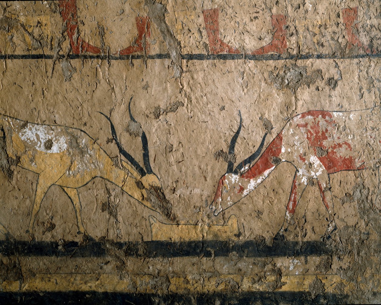 Ägyptische Antike: Viehzucht. Fresko aus dem Grab der Königin Neferou III. 12. Dynastie. 2200-2000 v. Chr. Aus El Ghebelen. Turin, Ägyptisches Museum von Egyptian 12th Dynasty