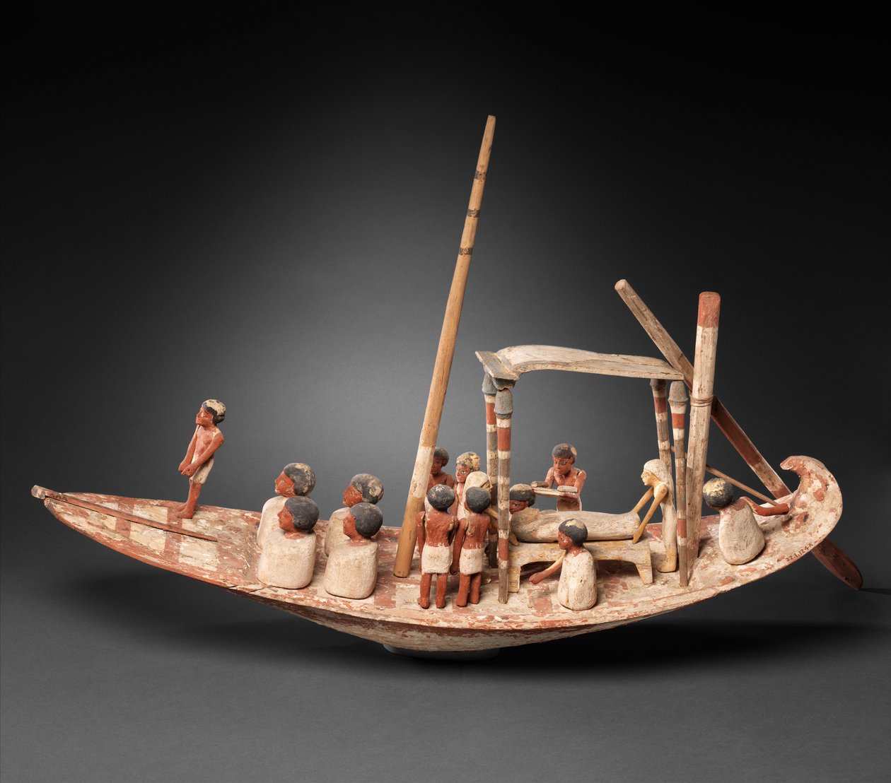 Modell eines Segelbootes, das eine Mumie transportiert, ca. 1900-1885 v. Chr. von Egyptian 12th Dynasty