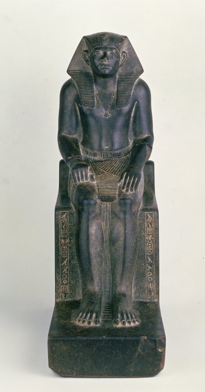 Sitzende Statue von Sesostris III, aus Hierakonpolis, Mittleres Reich von Egyptian 12th Dynasty