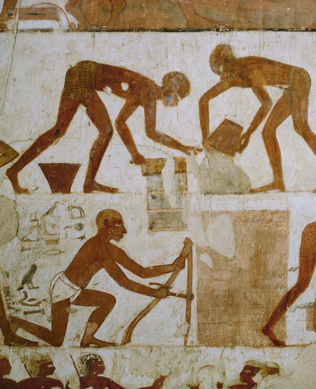 Handwerker beim Tempelbau von Egyptian 18th Dynasty
