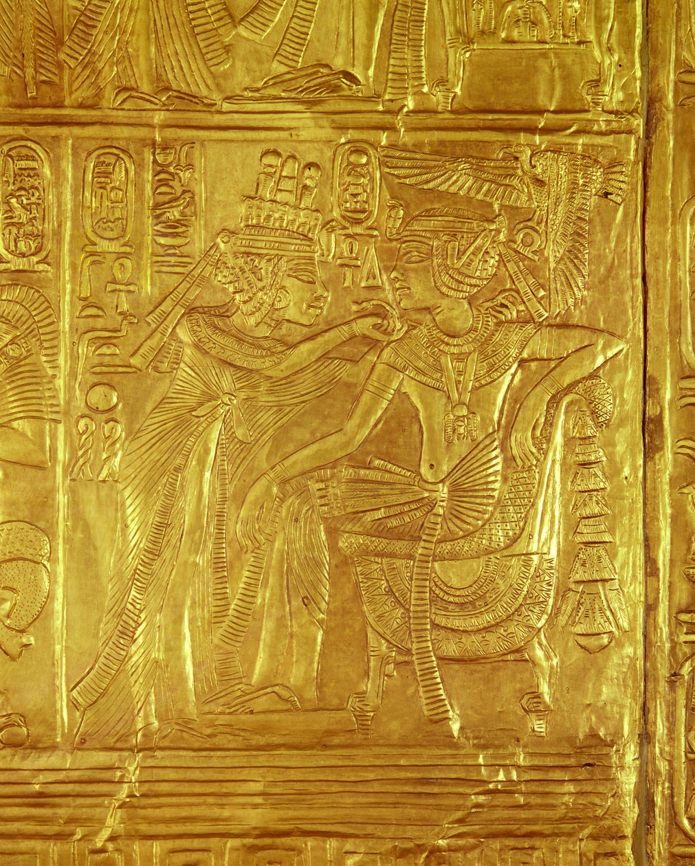Detail vom Goldenen Schrein, aus dem Grab von Tutanchamun (ca. 1370-1352 v. Chr.) Neues Reich von Egyptian 18th Dynasty