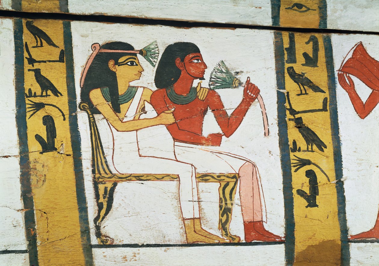Detail der Dekoration eines Sarkophags der Dame von Madja, Neues Reich, ca. 1450 v. Chr. von Egyptian 18th Dynasty