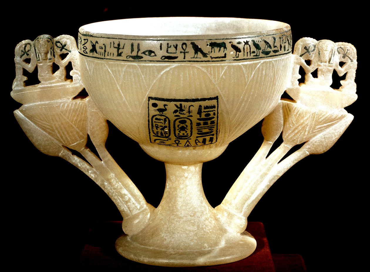 Ägyptische Antiquitäten: Kelch der Unsterblichkeit der Wohltäter von Theben von Egyptian 18th Dynasty