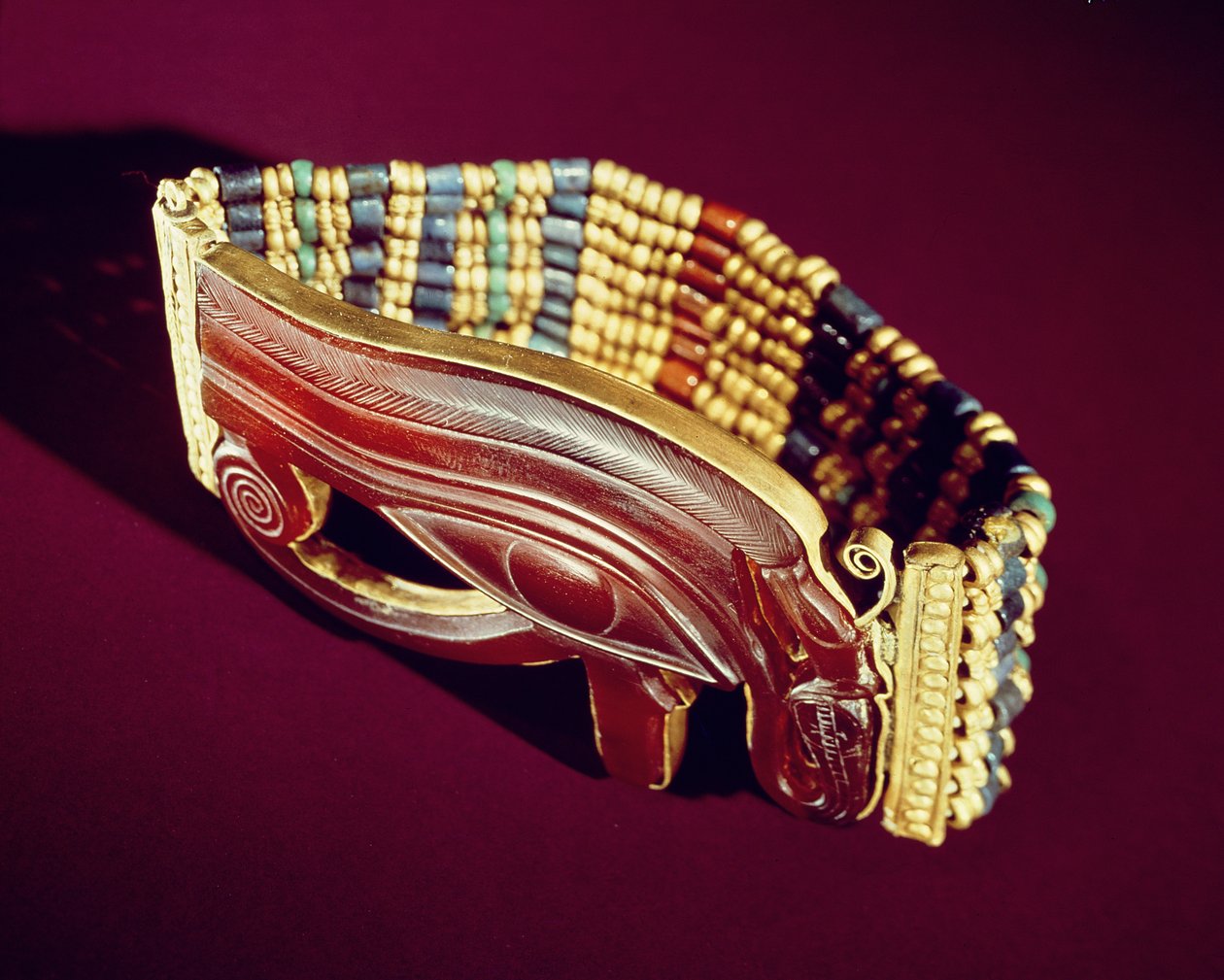 Flexibles Perlenarmband, aus dem Grab von Tutanchamun, Neues Reich von Egyptian 18th Dynasty