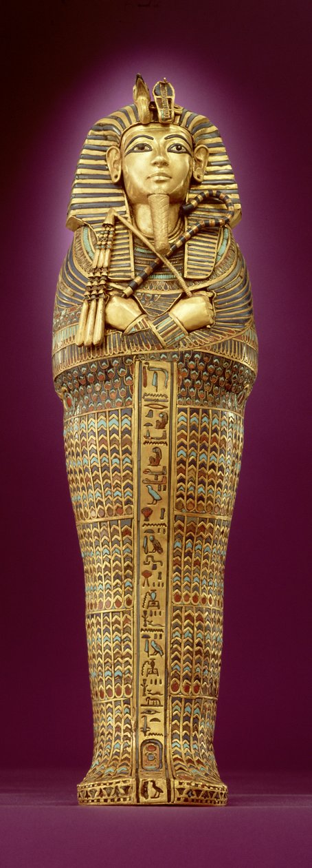 Vorderansicht eines der Kanopen-Särge, aus dem Grab von Tutanchamun (ca. 1370-1352 v. Chr.) Neues Reich von Egyptian 18th Dynasty