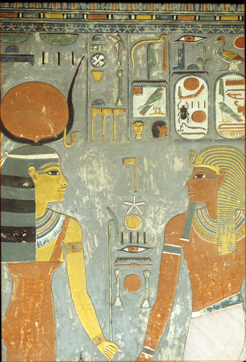 Horemheb und Hathor, aus dem Grab von Horemheb (ca. 1323-1295 v. Chr.) Neues Reich von Egyptian 18th Dynasty